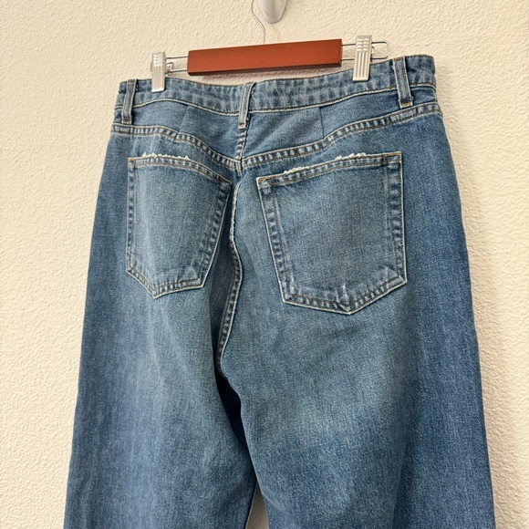 Reformation Fawcett Jean Celtic Denim Relaxed Wide Fit Raw Hem High Rise size 30 - Picture 6 of 8